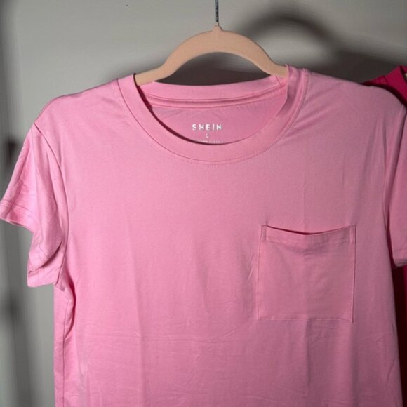 Two SHEIN Pink Women's Tops with Pocket - Picture 4 of 10